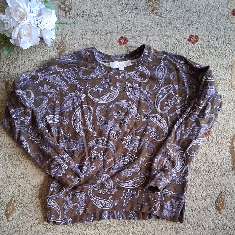 LOFT Brown Paisley Women's Top